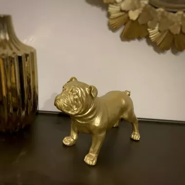 Décoration "bulldog" doré