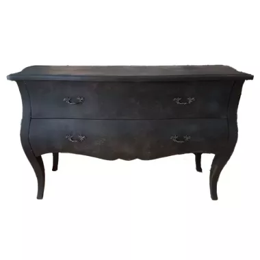 Commode Noire 2 Tiroirs