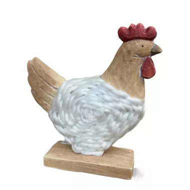 Statuette poule laine