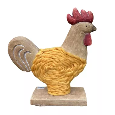 Statuette poule laine