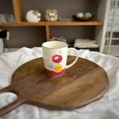 Mug Poule vintage rouge