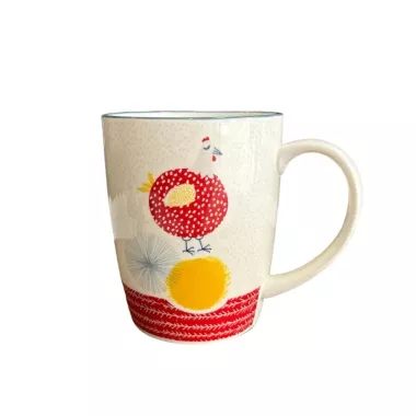 Mug Poule vintage rouge